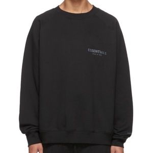 Essentials fog Fear Of God Black Crew Neck Sweatshirt SIZE Med